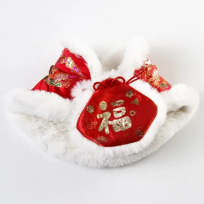 

Cat dog cloths warm cloak new year Coats Outfits blessing bag, Red