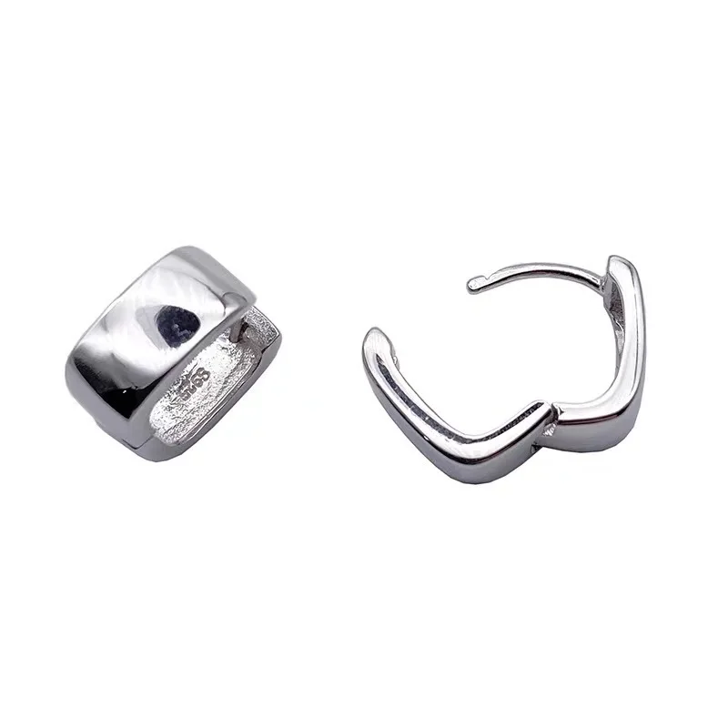 Factory Wholesale 925  Silver square Shaped Earrings Hoops Personalized Minimalist Fashion Style for Women