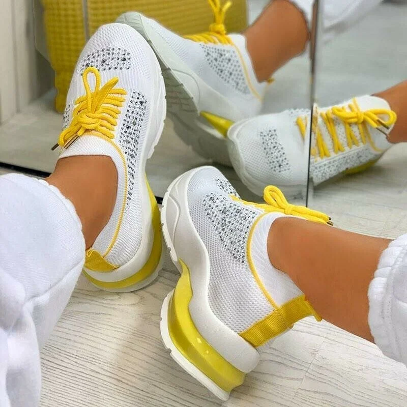 

Women Sneakers Platform Shoes Female Flats Solid Casual Spring Summer 2021 New Fashion Women's Vulcanized Shoes Running Sneakers, Black,blue,yellow,orange