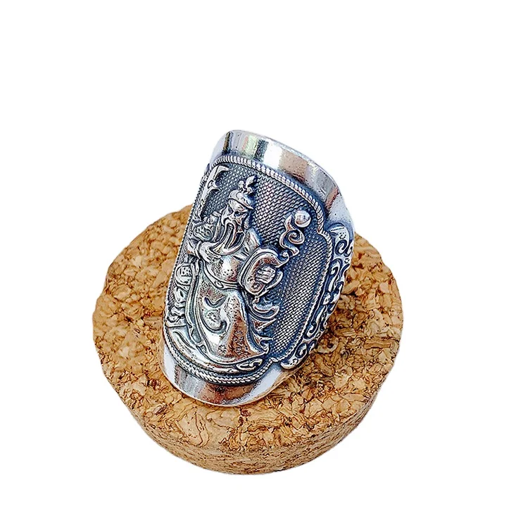 

Certified S990 Sterling Silver Wuguan Public Totem Ring Domineering Male Personality Open Ring Silver Jewelry Birthday Gift