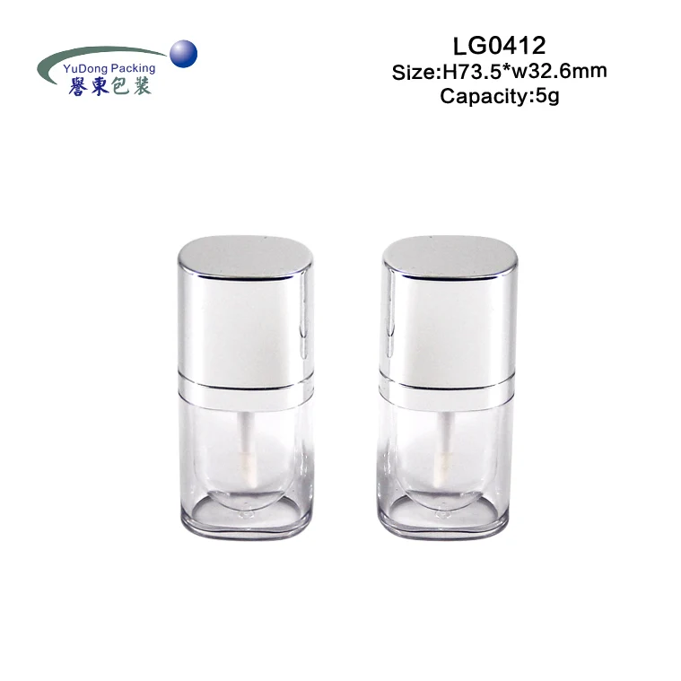 
5ml oval small unique sliver lipgloss wand tubes empty clear lip gloss packaging 
