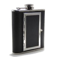 

Creative Cigarettes Case 5oz Stainless Steel Hip Flask Whiskey Liquor Bottle Black Home Outdoor Sport Leather Hip Flask