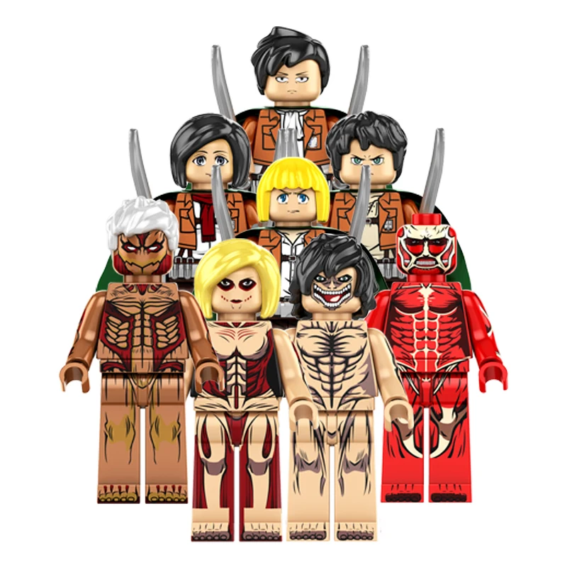 

KF6174 Plastic Toy Japanese Anime Attack on Titan Character Bricks Eren Jaeger Super Giant Mini Building Block Figures For Kids