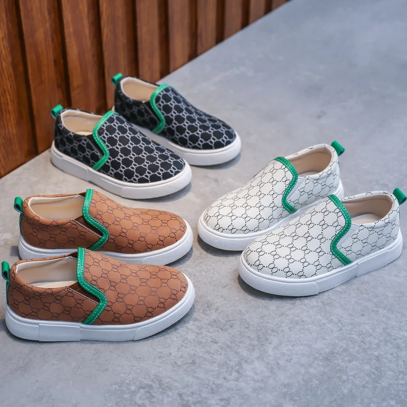 

New Fashion Lightweight Wholesale Order Quality Kid Casual Children Shoes Sneaker, White black brown