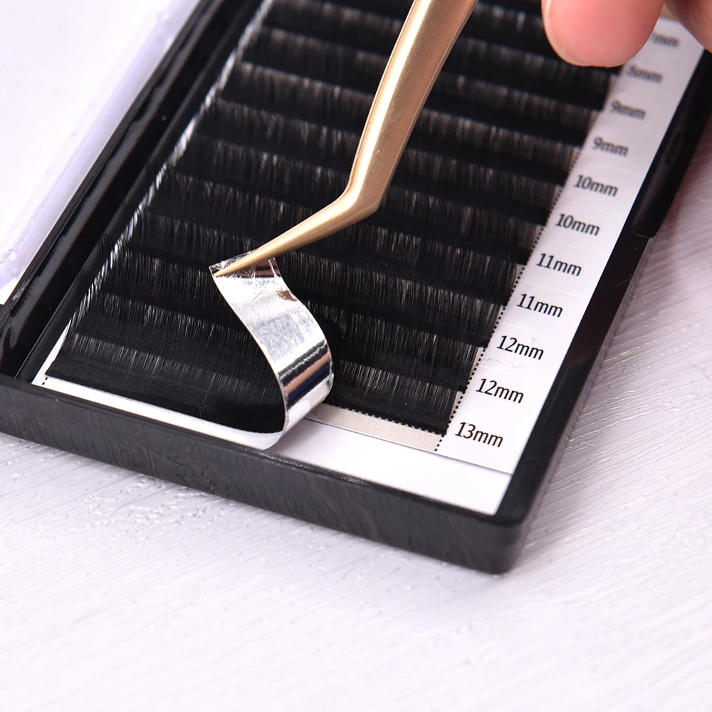 

high quality individual 0.5mm private label mink eyelash extensions lash extension trays hand made, Black and other colors