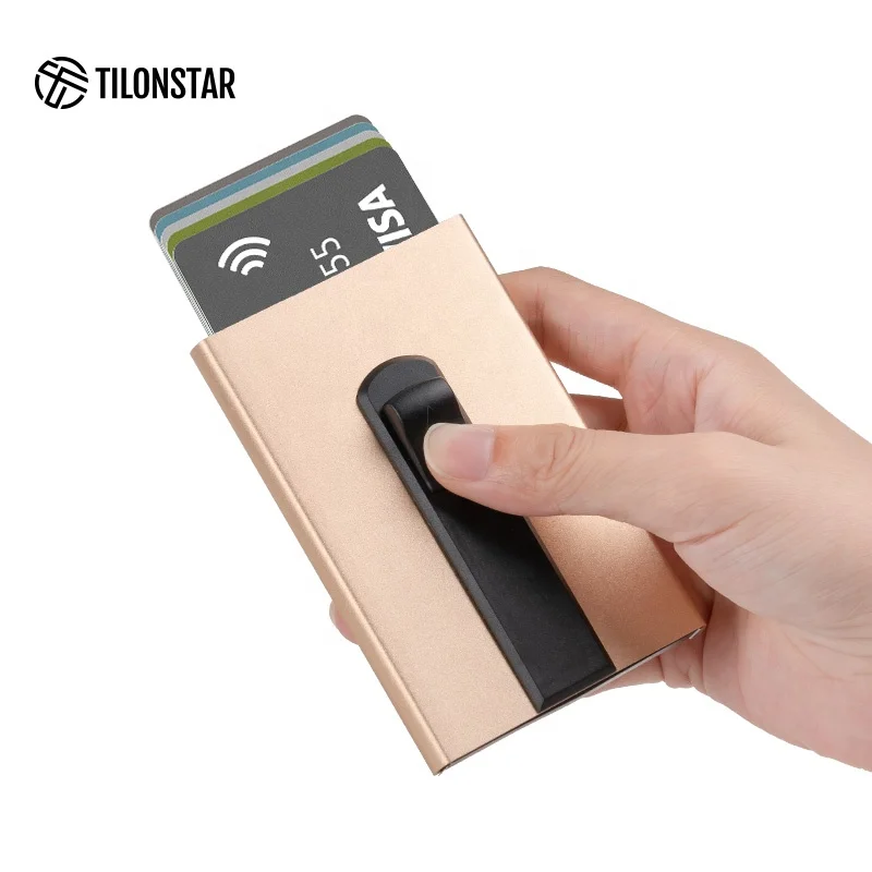 

Smart Wallet Business Card Holder Rfid Pop Up Wallet Magnet Minimalist Card Holder