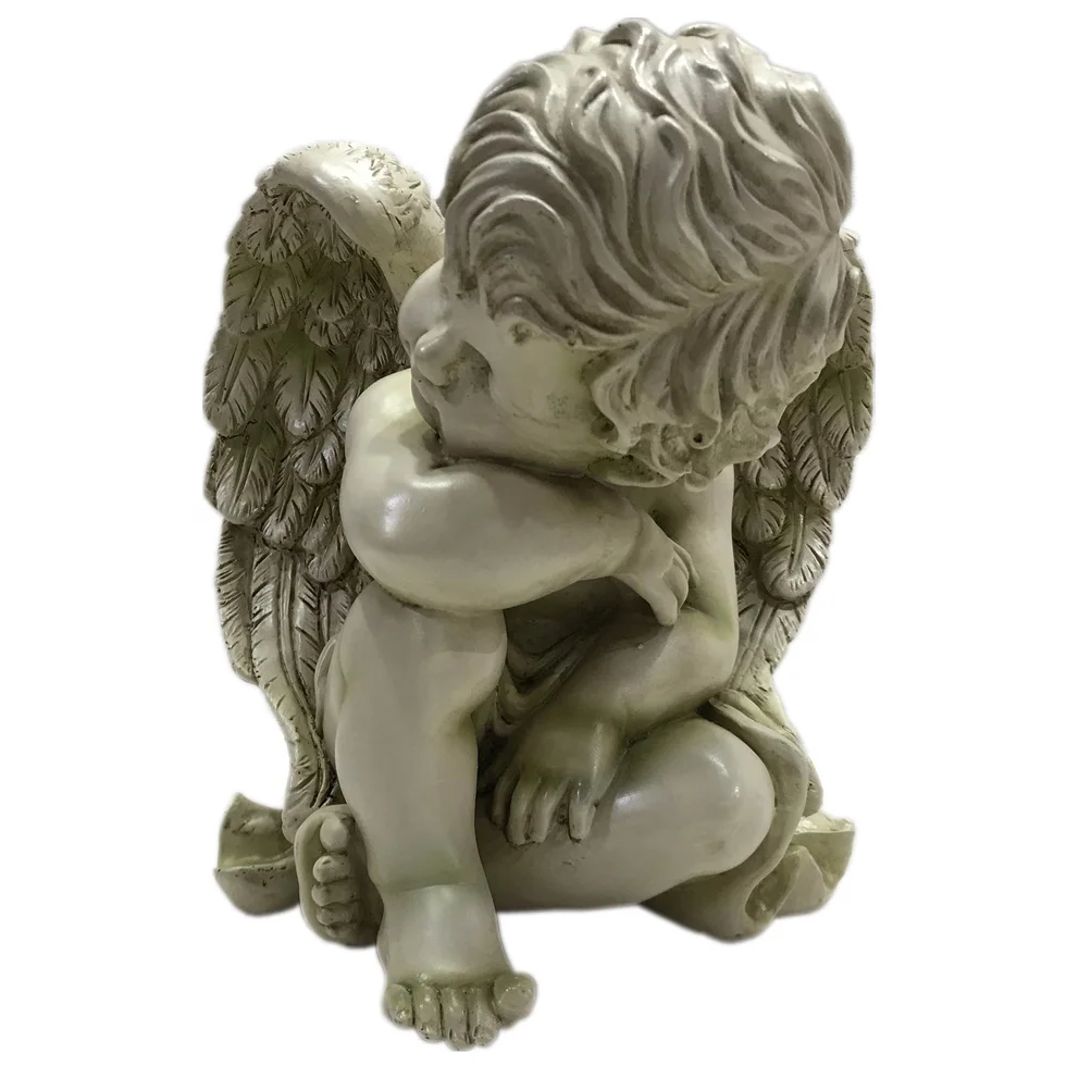 
Factory custom home decor retro resin angel statue Beige angel figurine 