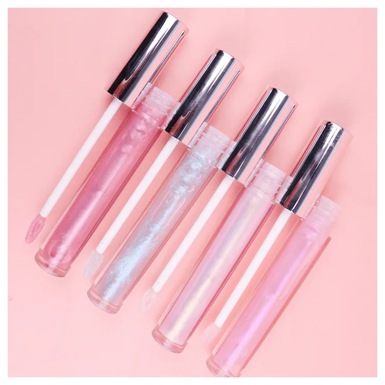 2021 New Wholesale Oem Odm Low Moq 6 Colors Holographic Vegan Glitter Custom Vendors Plumping Lips Lipgloss Clear