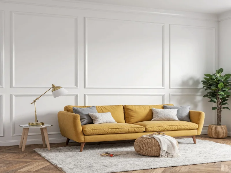 Completed board and batten wall in living room