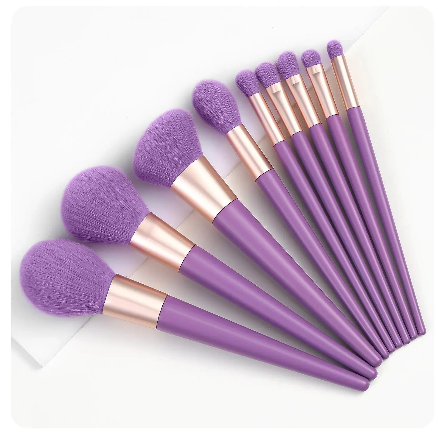 

9pcs makeup brush set with 3 colors dazzling pure color can be customized logo
