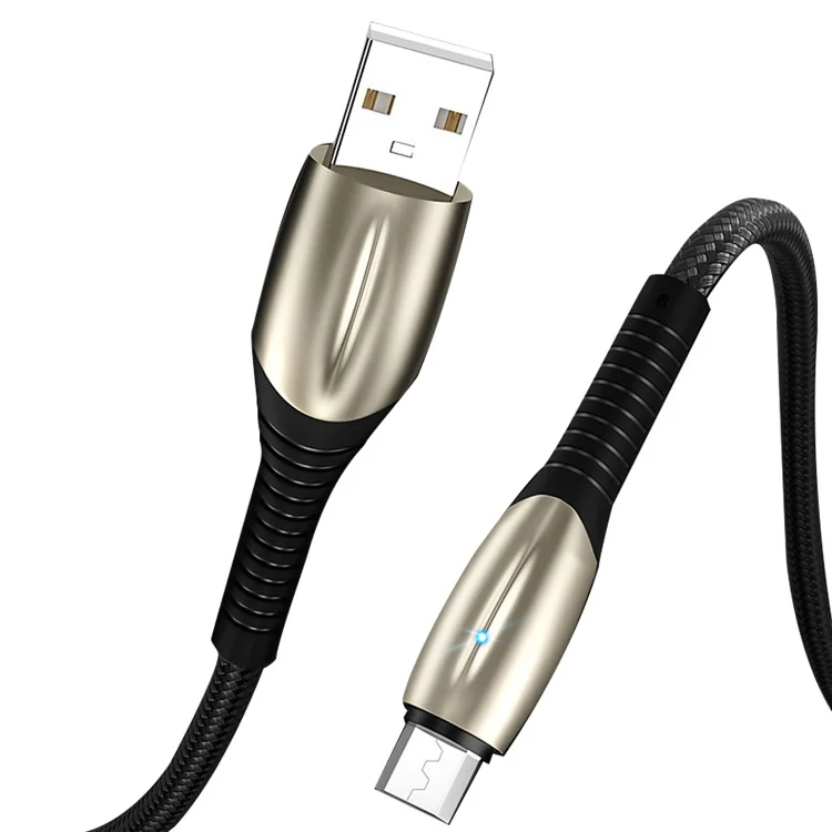 

Zinc Alloy Nylon Micro 5A Fast Charging Data Cable Micro Usb Cable Black