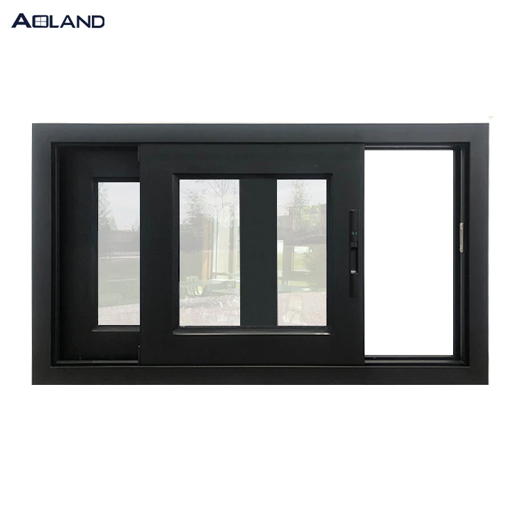 Aluminium black small sliding window Euro system hot sale Shanghai factory