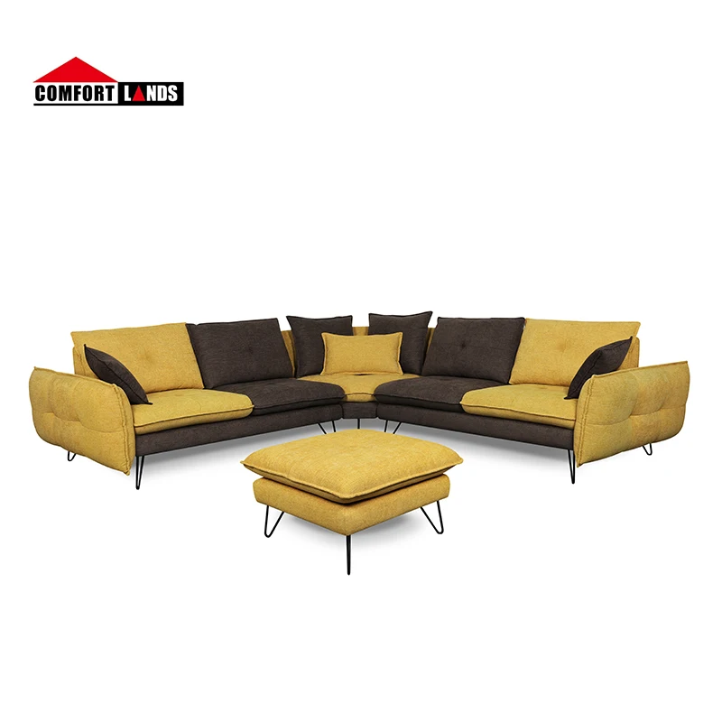 New design office waiting room adjustable backrest and large corner sofa