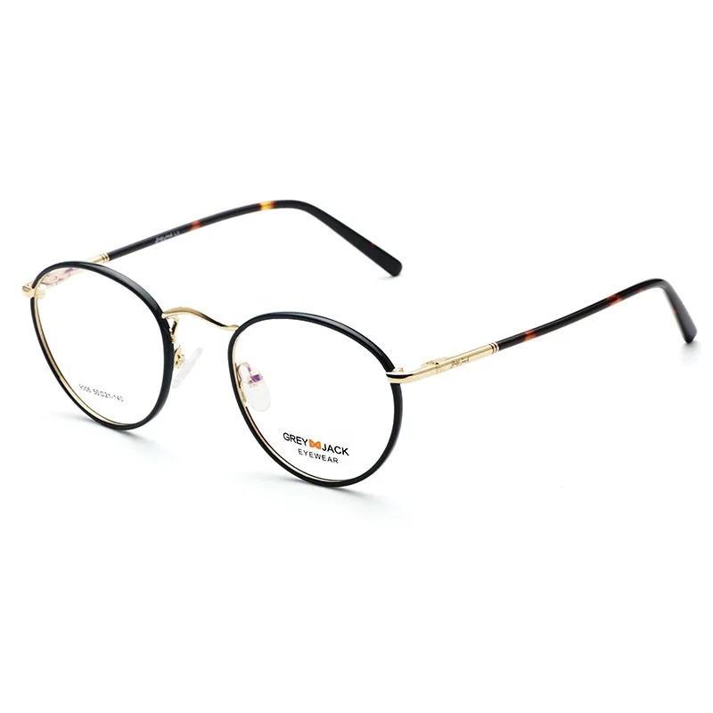 

Grey Jack Hot Sell Fashion Wholesale Eyewear Metal Round Eyeglasses Frames Optical Frames For Women Men