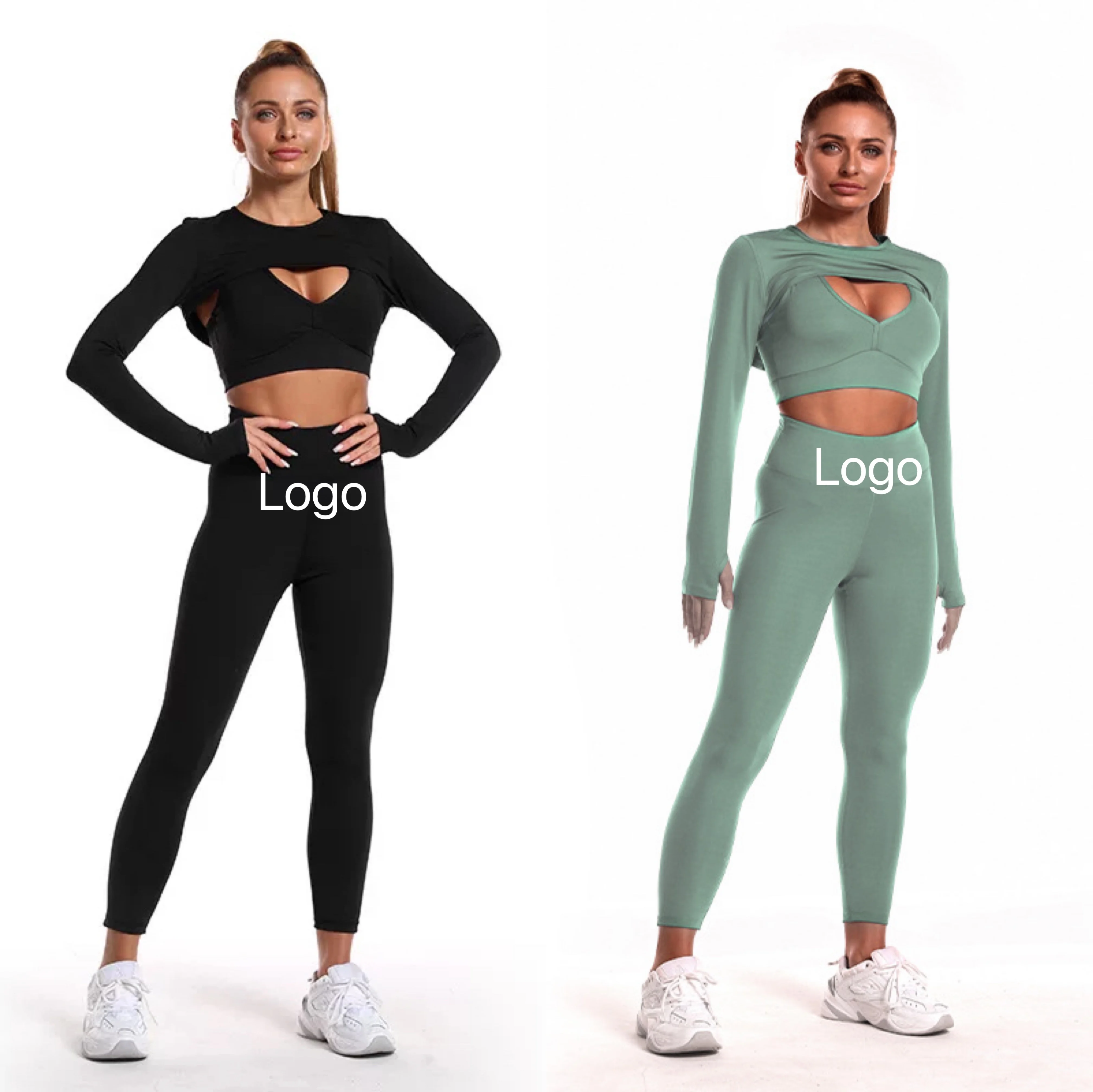 

logo custom breathable high stretch fabric sweater+brassiere+yoga pants 3-piece yoga suit for women