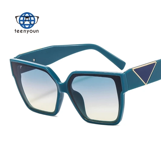 

Teenyoun Fashion Women Luxury Vintage Shades Custom Logo Good Quality Uv400 Big Square Frame Designer Sunglasses 2023 New