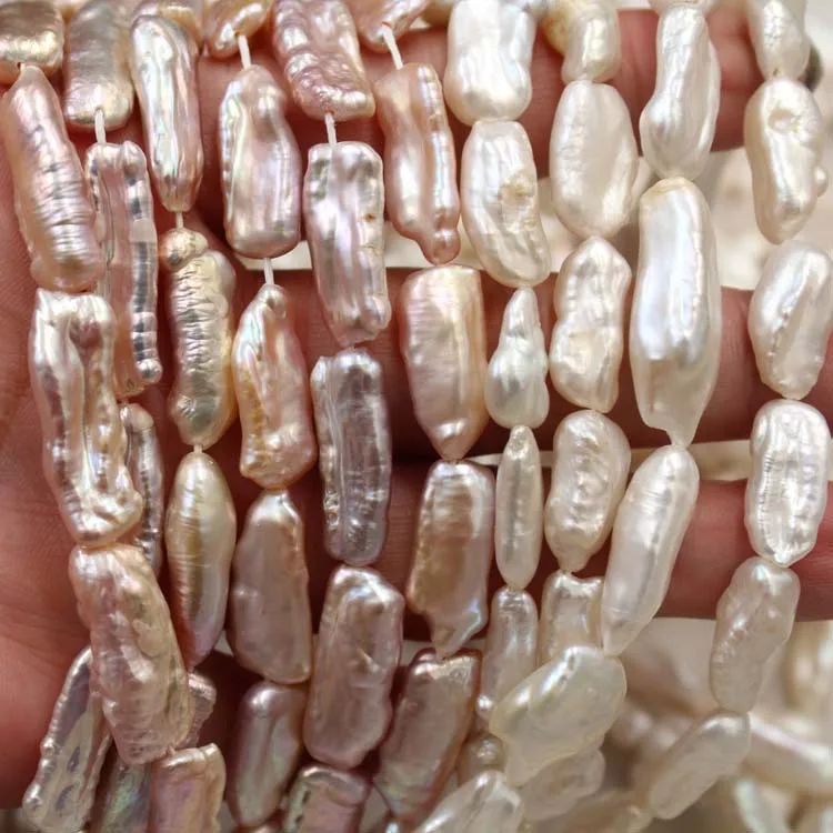 

A large number of wholesale shaped long strips of pearls Natural Baroque shaped loose beads handmade DIY earrings materials, Natural purple, natural white