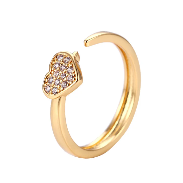 

Fashion ladies diamond ring ILOVEYOU combination ring copper crossing 24K gold letter ring jewelry