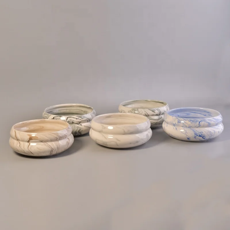 Unique ceramic scented bowl votive candle vessel custom candle holders with lid wedding decor wholesale