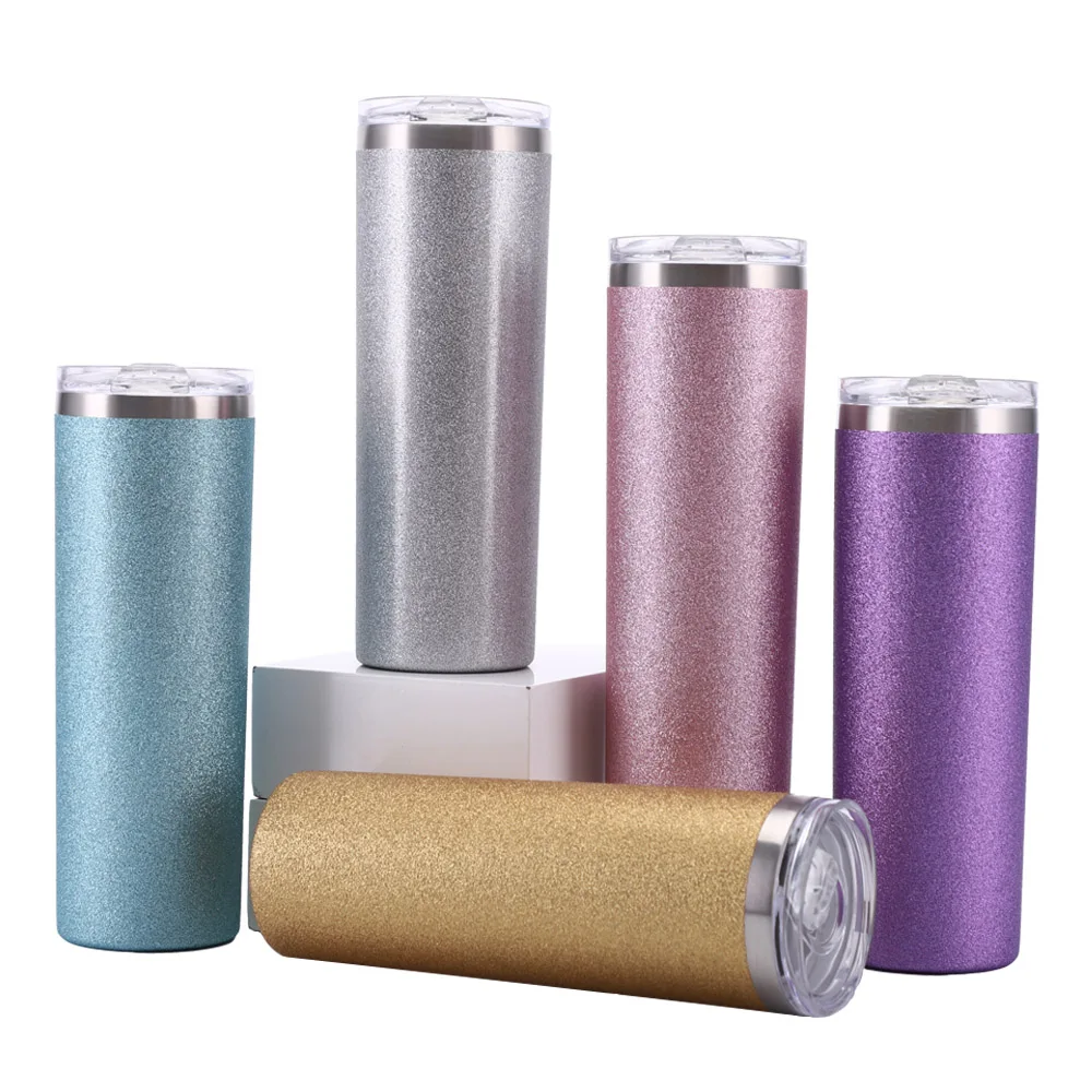 

Wholesale blank sublimation 20oz stainless steel tumblers with straw custom double wall insulated glitter tumbler in bulk