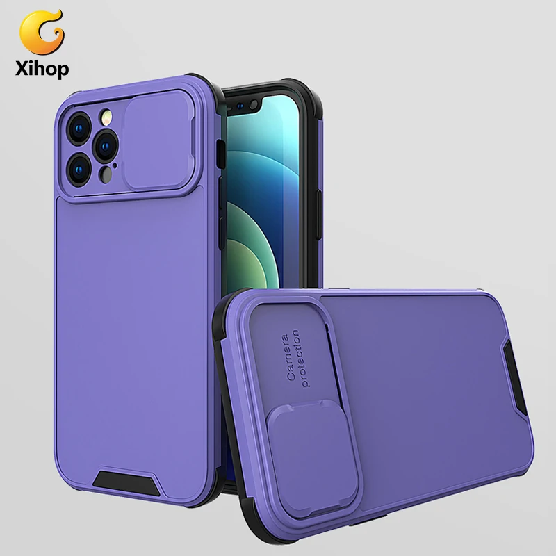 

Xihop Push Window Two in Ane Anti Fall Shockproof Designer Mobile Cover TPU Cell Phone Case for iPhone 12 13 Pro Max Mini