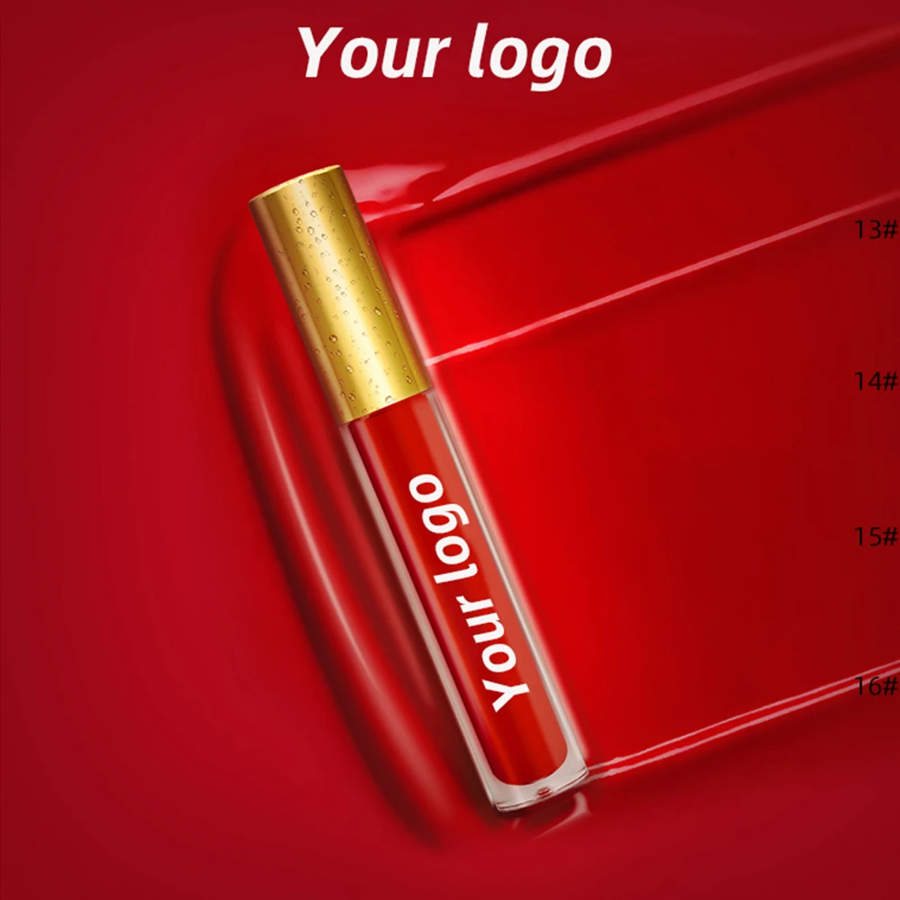 

custom organic red matte liquid cosmetic lipstick private label, 16 colors