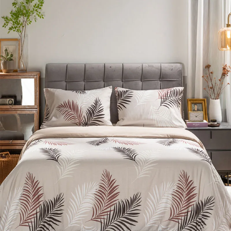 Glow in Dark king Size Queen Size 3pcs Linen Plant Flower Pattern Duvet Cover Bed Sheet Pillowcase Bedding Set for Home Hotel