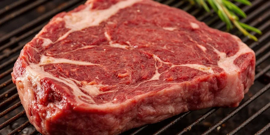 Sirloin steak sizzling on a cast iron skillet