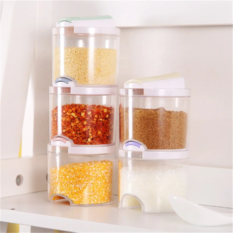 

PP Nordic Style Creative Kitchen Transparent Design Storage Bottles Leakproofness Convenient Storage Jars, White
