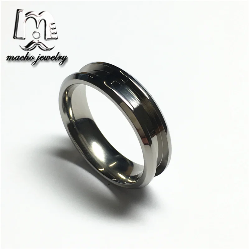 

Cheap Wholesale 6mm wide with 3mm channel inlay titanium ring core blank