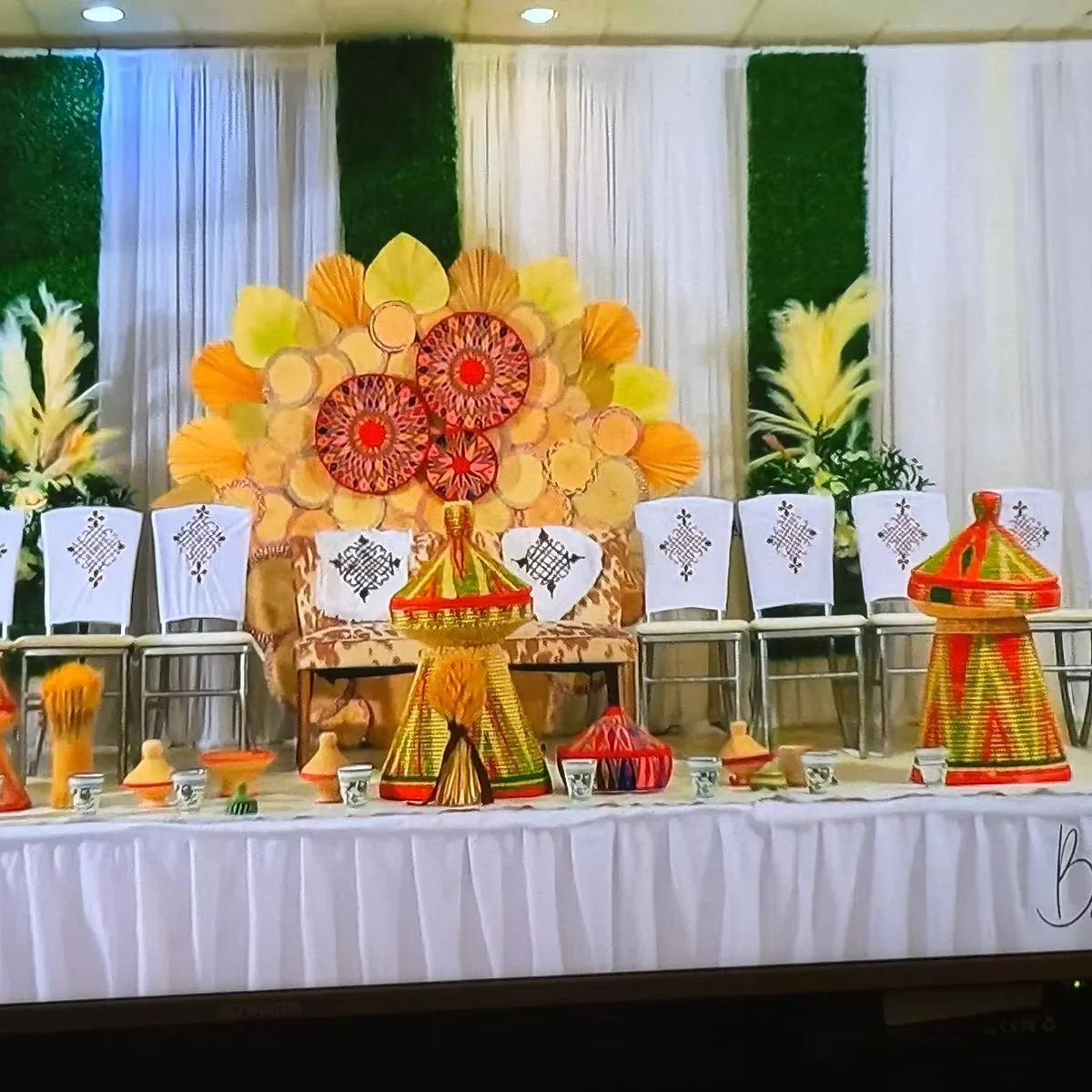 Large Size 3.5*4M  Custom  Ethiopian Wicker Baskets Backdrop Eritrean Ethiopian Habesha Backdrop