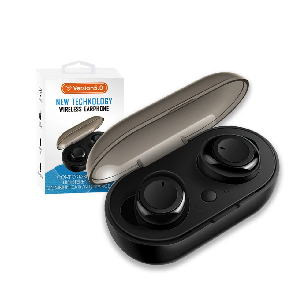 

Wireless headset waterproof earbuds noise cancelling BT 5.0 earphone earphone accessories earphone wireless gaming headphone, Black/white
