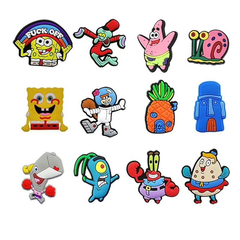 

New arriving bob cartoon croc shoe charms anime shoe charms vendor wholesale, As picture