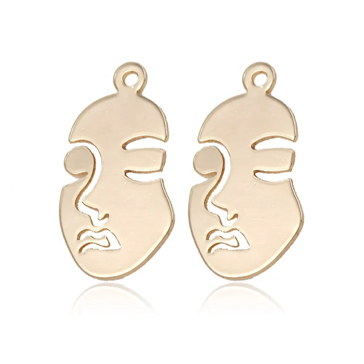 

Wholesale 14K Gold Plated Human Face Charm for Jewelry Making