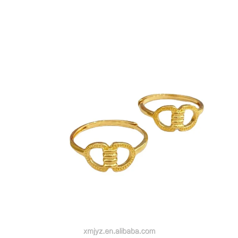 

Certified In Stock Wholesale 5G Gold New Geometric Ring Pure Gold 999 Ring Female Fashion Wild 24K Pure Gold Ring