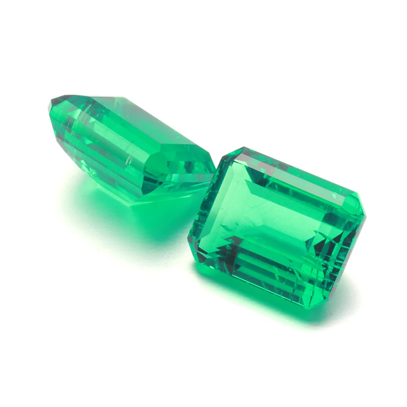 

octagon shape emerald cut green color loose synthetic emerald gemstones