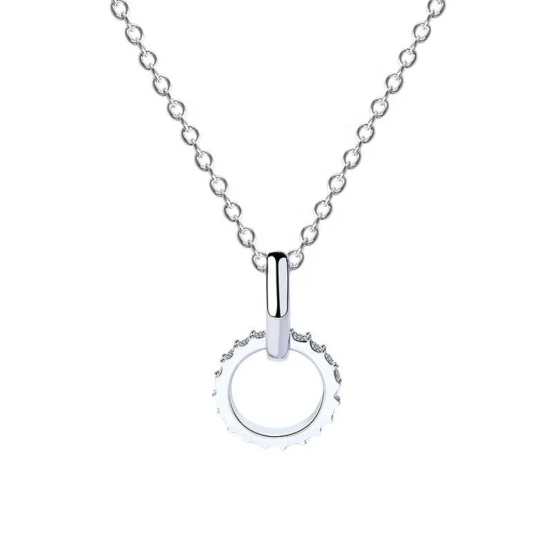 

DA1564 925 fashion silver interlocking two circle necklace geometric necklace choker necklace jewelry b2b