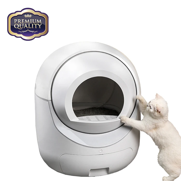 

2020 Free Shipping Petkit Waterproof Smart Meet Hooded Automatic Litter Box Cat, White/black