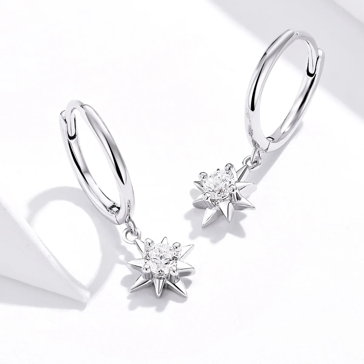 

Professional Custom Bright Stars Hoop 925 Sterling Silver Earring Wholesale