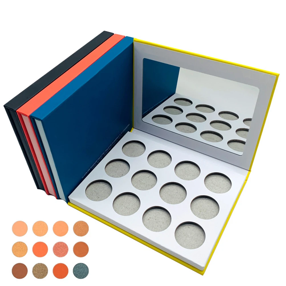 

12 Color DIY Eyeshadow Empty Palette Private Label Matte Pearl Glitter Powder Custom OEM Makeup High Quality Eye Shadow