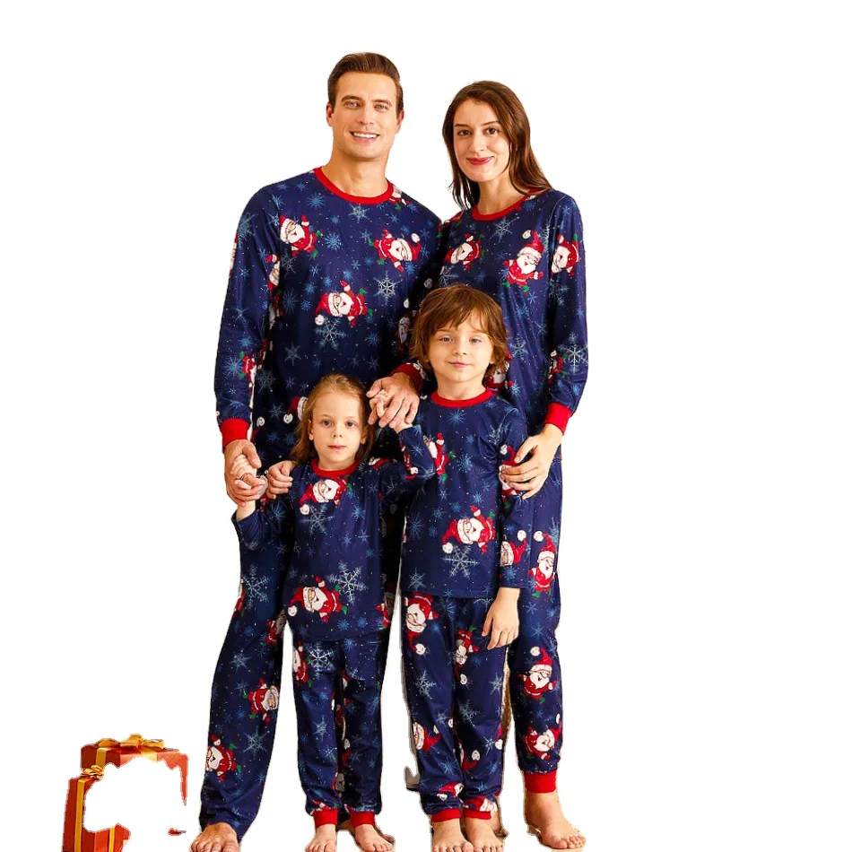 

Hot Fashion Custom Christmas Sets Matching Print Knit Holiday Family Christmas plus size pajamas sets sleepwear
