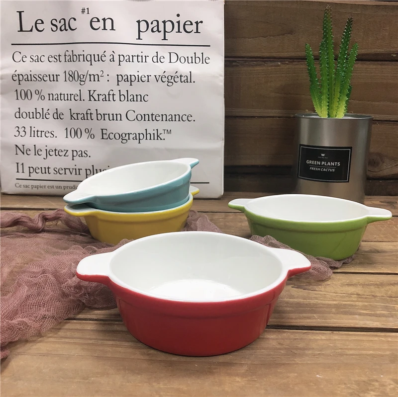 

Cute candy-colored ceramic baked bowl for homeuse and coffee bar or shop use, Customized color