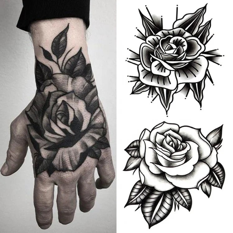 

High Quality Water Transfer Temporary Sticker Hand Tattoo Designs For Men, Black/ gray/ colourful