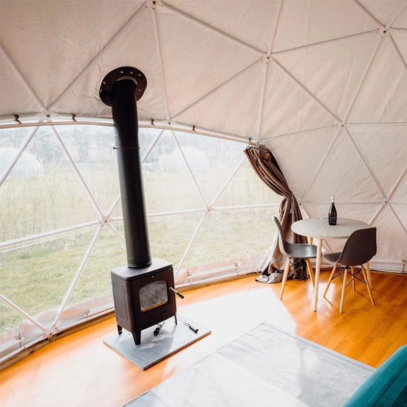

6 m Forest Green Camping Dome Tent With All Accessories for Glamping Hotel in UK