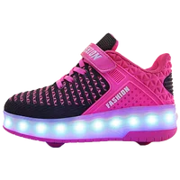 

Wholesale Kids Flying Flashing Led shoes with 2 Wheels Skate Roller Shoes