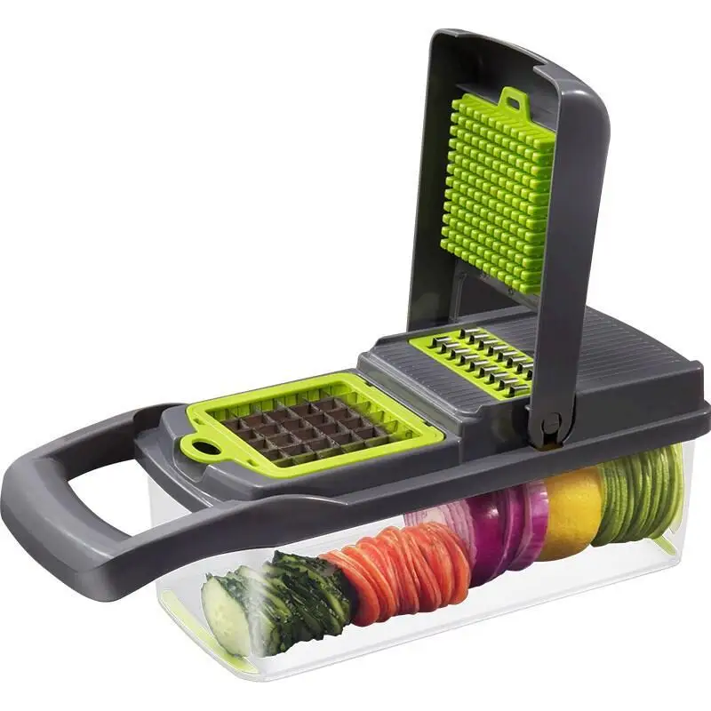 

Vegetable Chopper Slicer Cutter and Grater Vegetable Slicer Potato Onion Chopper Veggie Chopper Dicer with Container, Custom color
