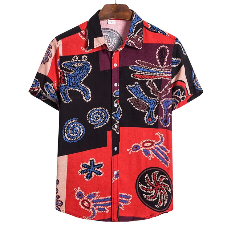 

New arrival men African style short sleeve hawaiian casual shirts