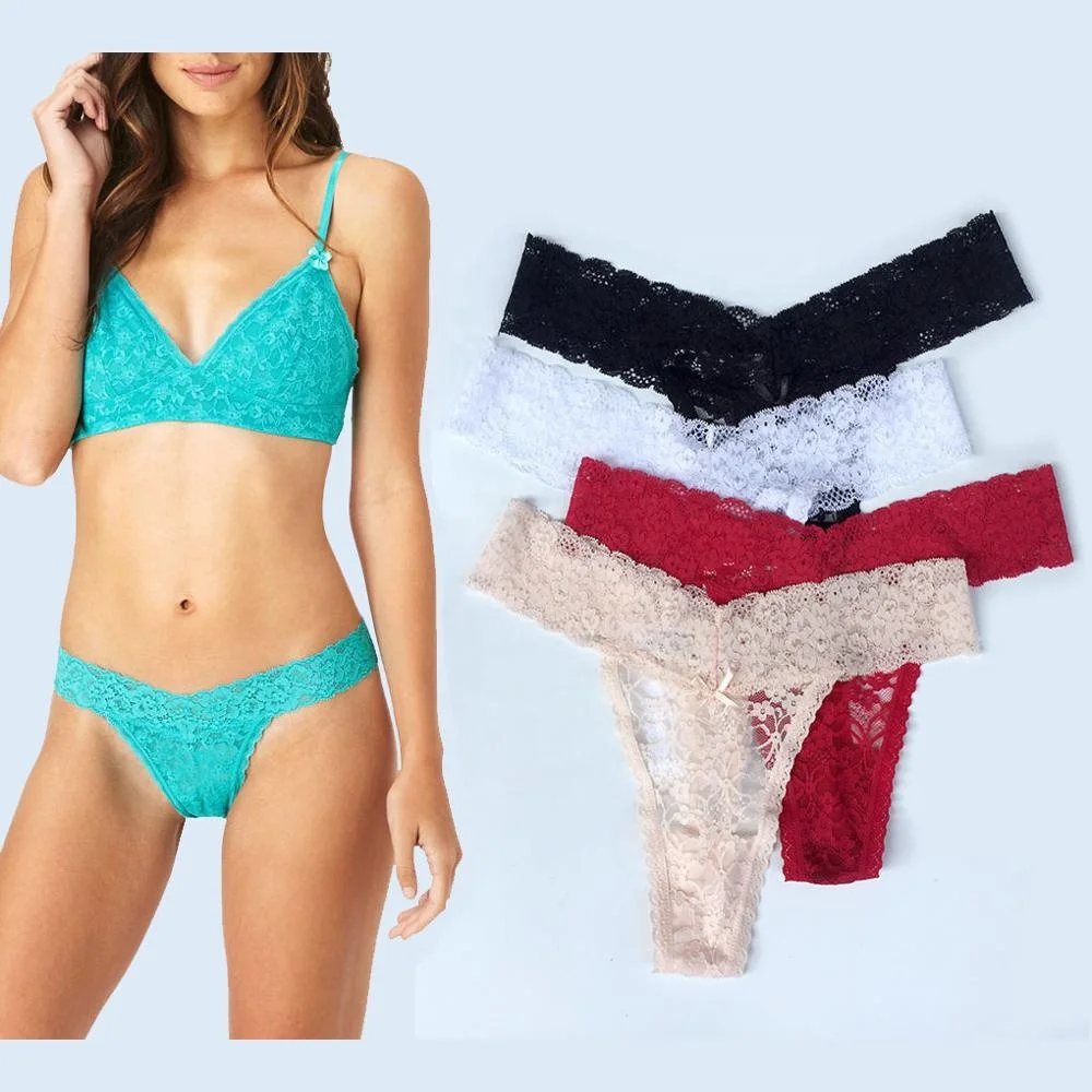 

Wholesale Women Gift full beautiful lace Women's Sexy lingerie Thongs G-string Underwear Panties Briefs Ladies T-back Panties, Mixed, as picture