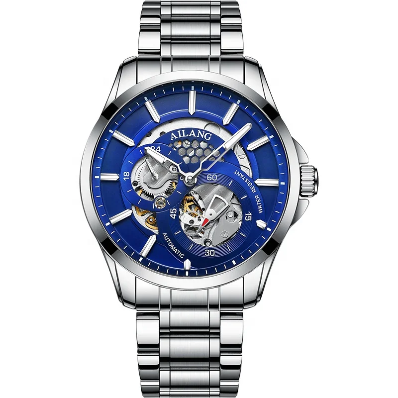 

Ailang new 8629 men's automatic hollow mechanical watch ultra-thin waterproof watch