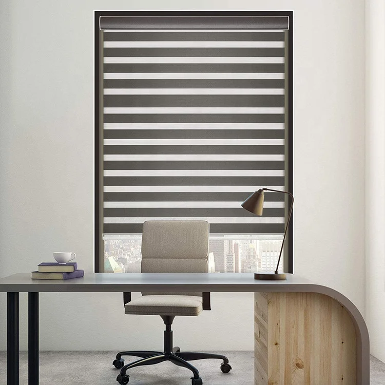 

Custom Classic Manual Grey White Blackout Curtains Living Room Curtain Zebra Blinds, Customer's request